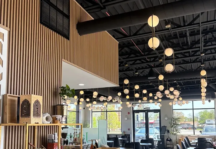 Jazwah Yemeni coffee mural and cafe interior